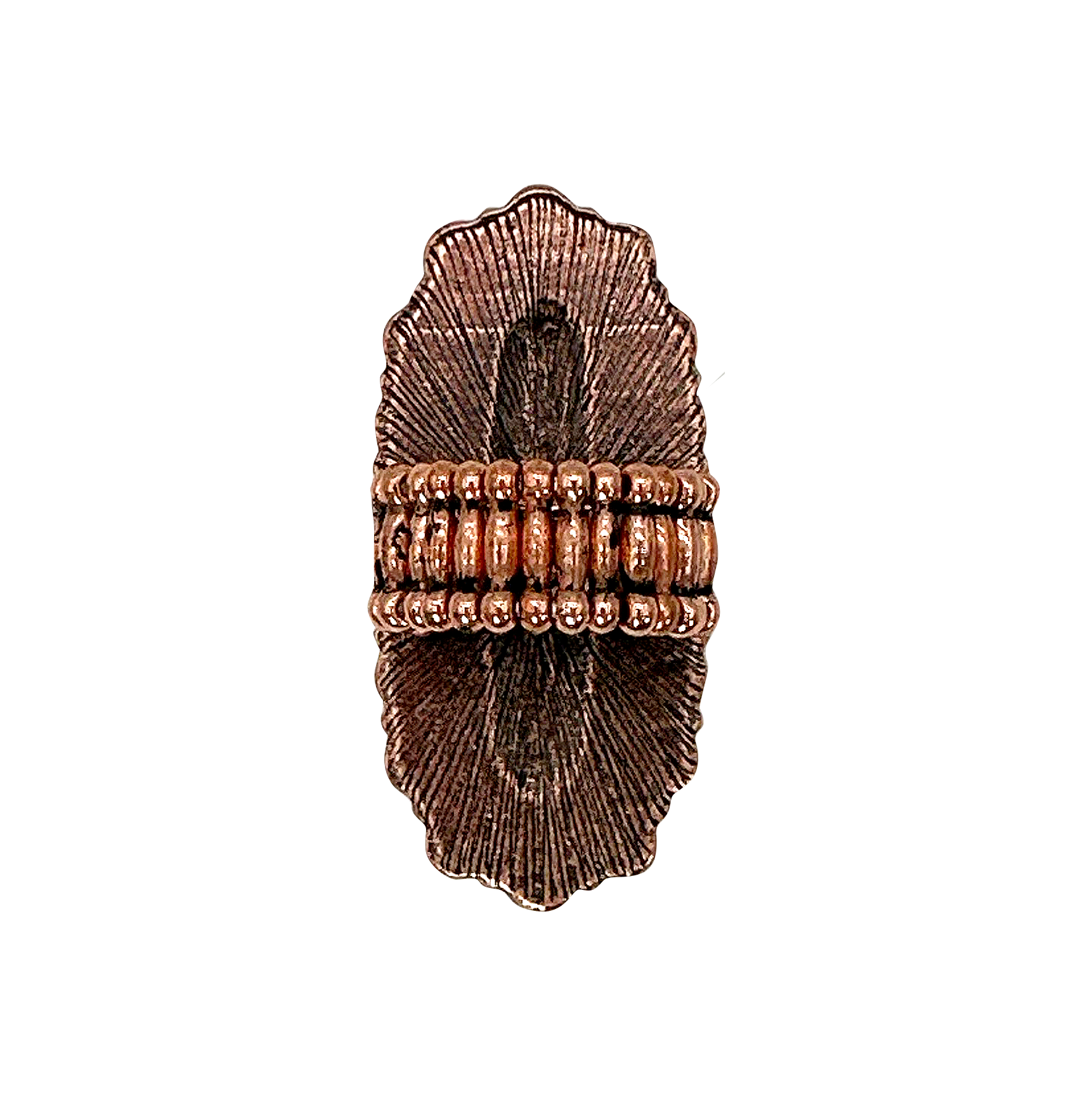 Copper Stretch Oval Concho Turquoise Ring