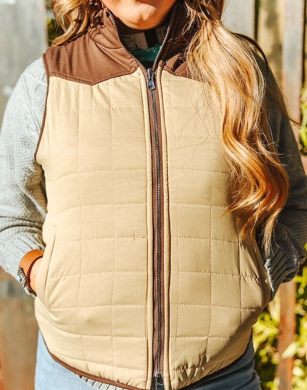 Women's Multi Aztec Quilted Reversible Yoke Vest