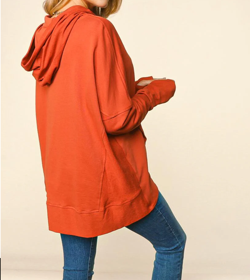 Women's Snap Button Up Pullover Hoodie