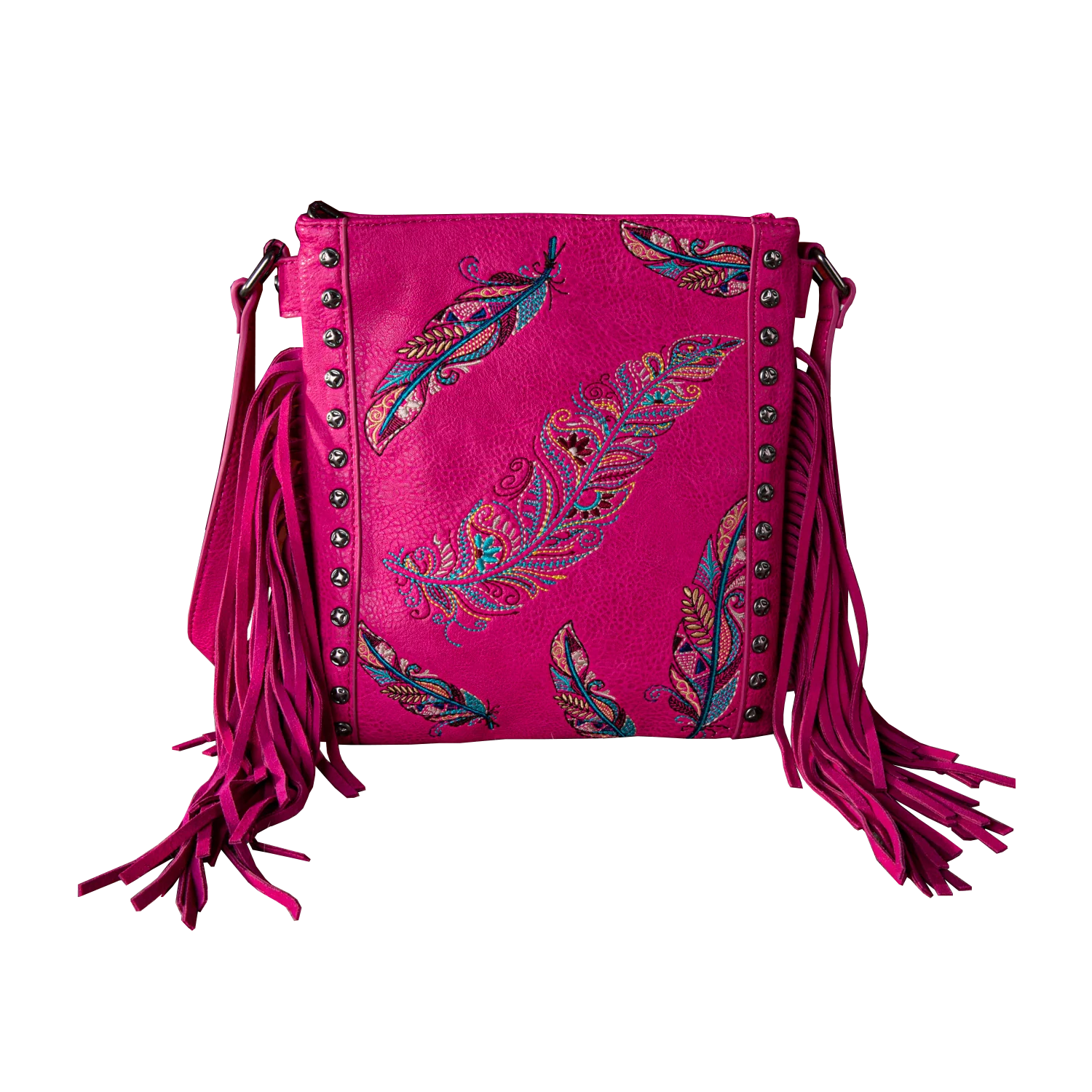 Embroidered Feather Collection Crossbody Purse