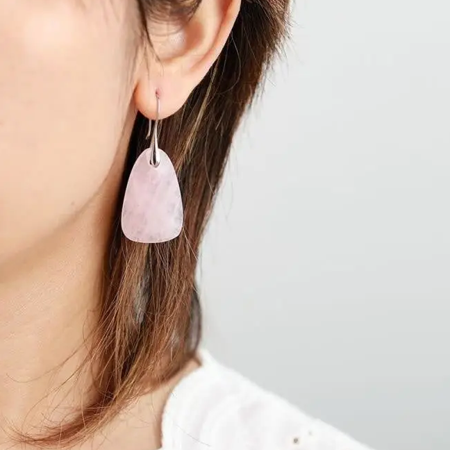 Rose Quartz Drop Earrings