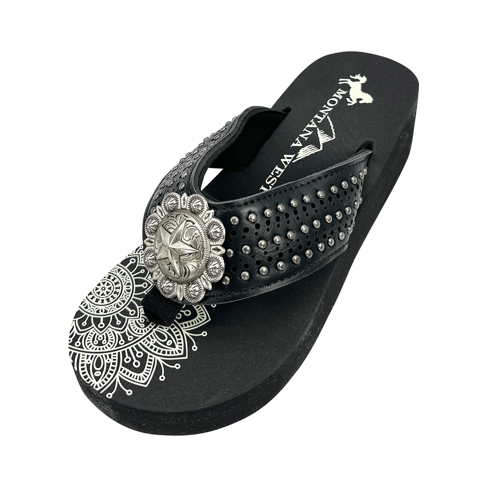 Women's Embroidered Wedge Flip-Flops