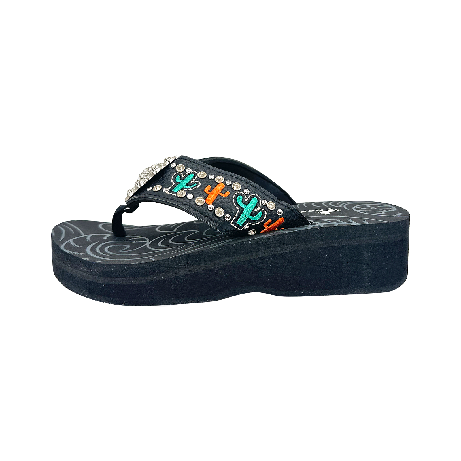 Women's Embroidered Wedge Flip-Flops