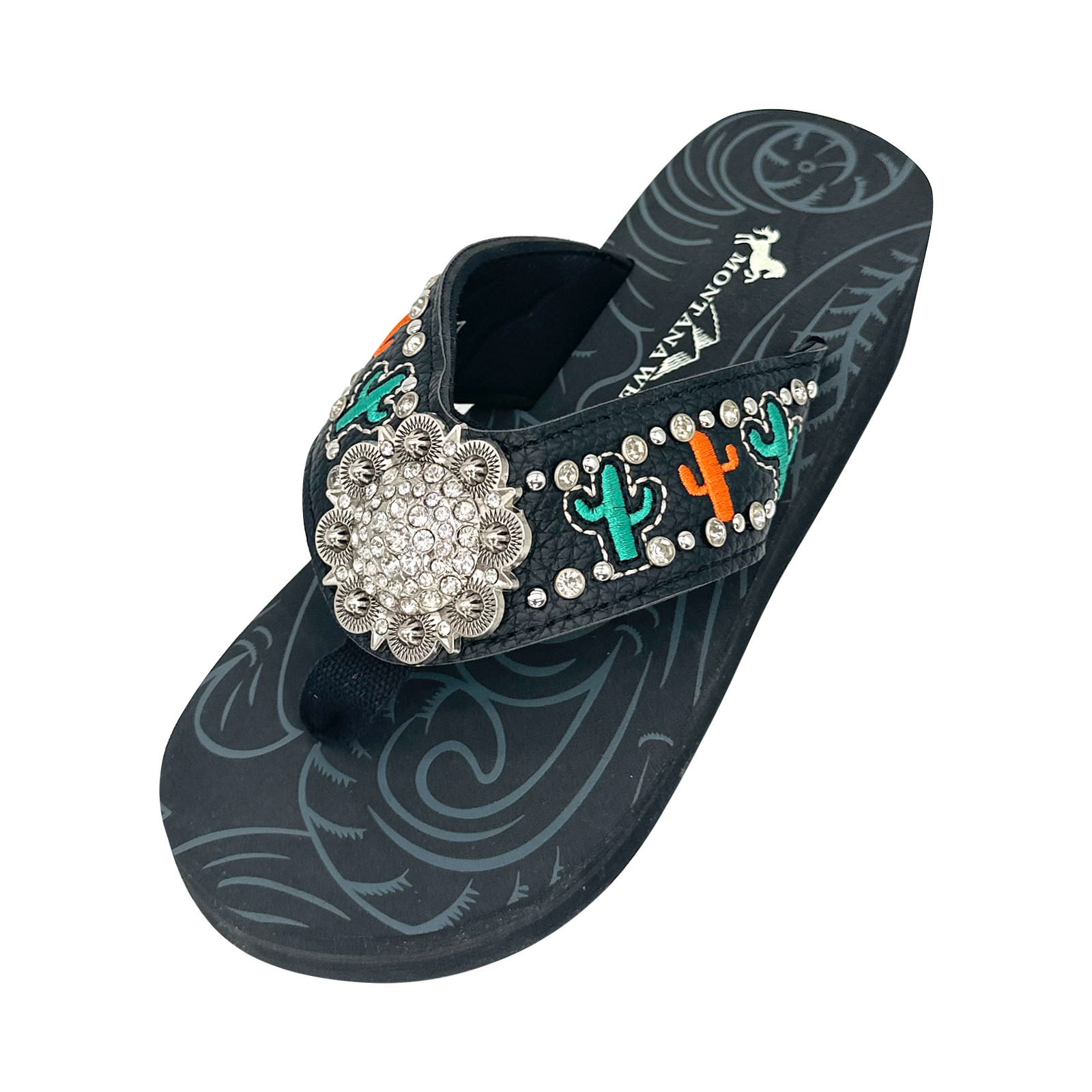 Women's Embroidered Wedge Flip-Flops