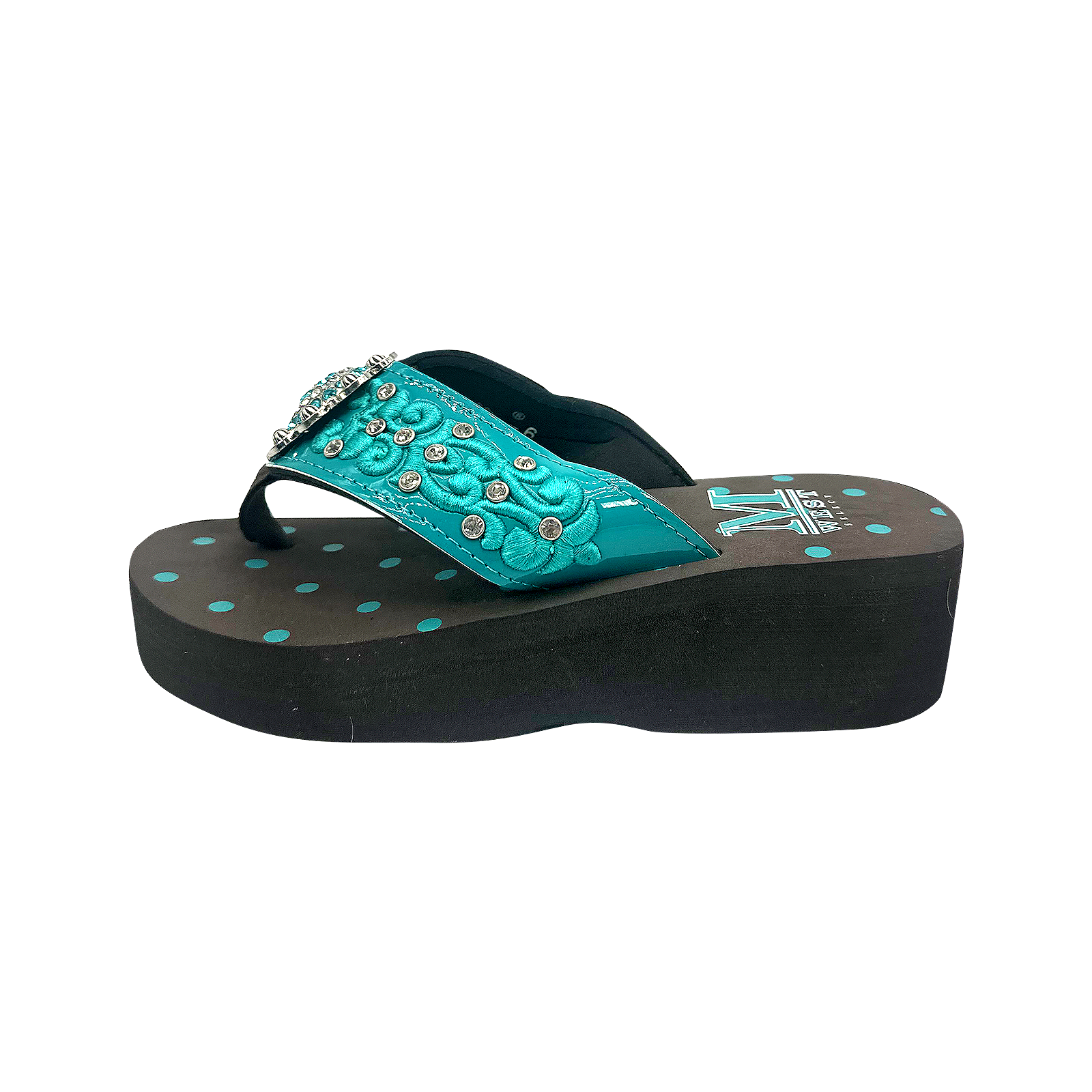 Women's Embroidered Wedge Flip-Flops