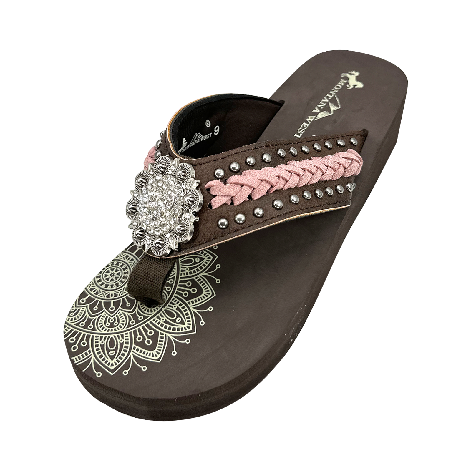Women's Embroidered Wedge Flip-Flops