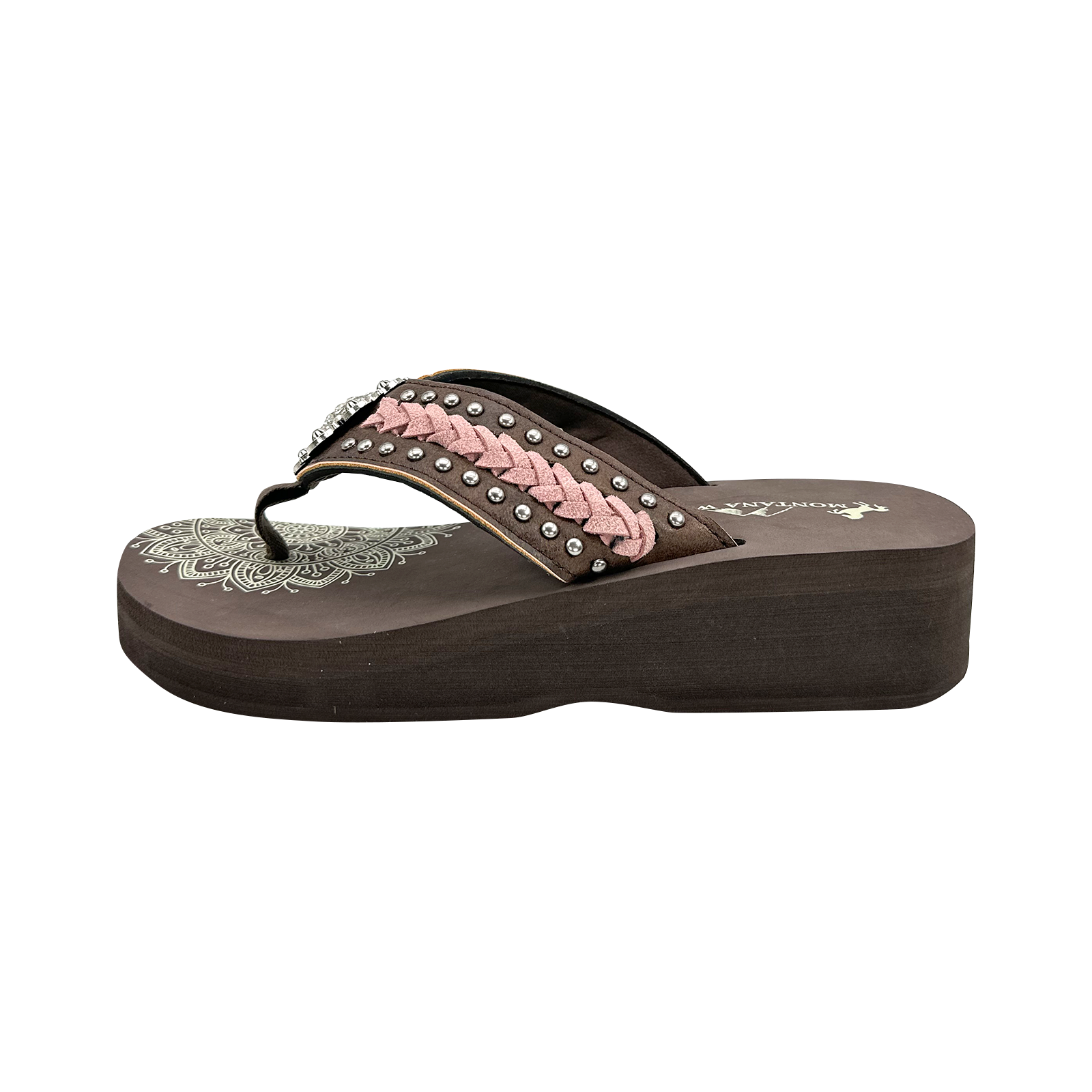 Women's Embroidered Wedge Flip-Flops