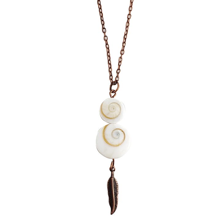 Paua & Shiva Shell Copper Necklace