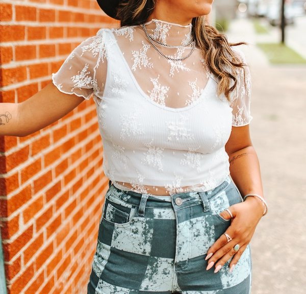 Women's Mesh Short Sleeve Stretch Top