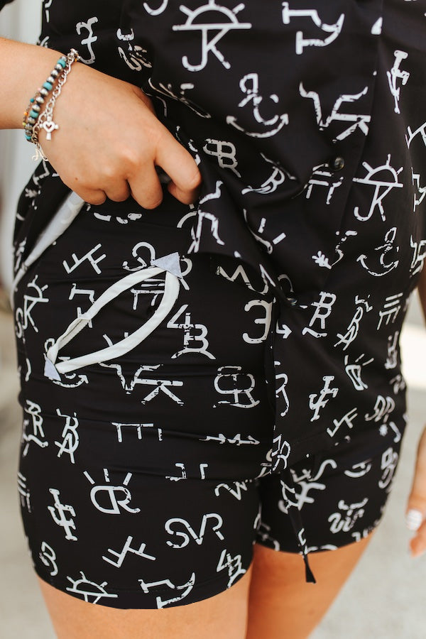 Women's Pearl Snap Button Down Shirt & Short Set