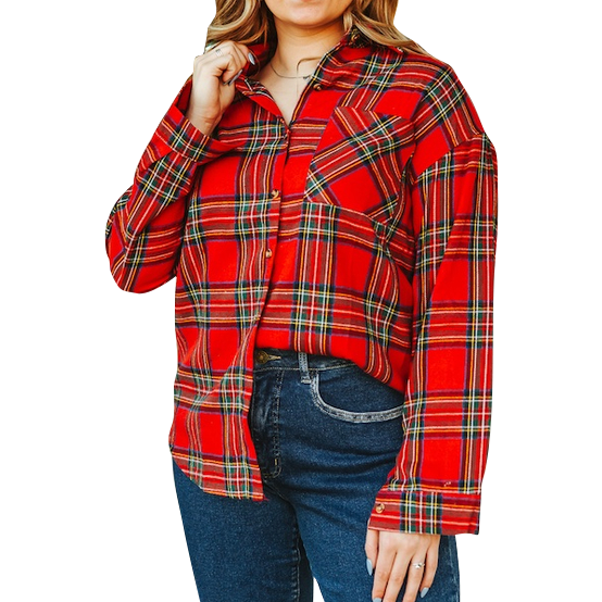 Women's Button Down Flannel Shirt