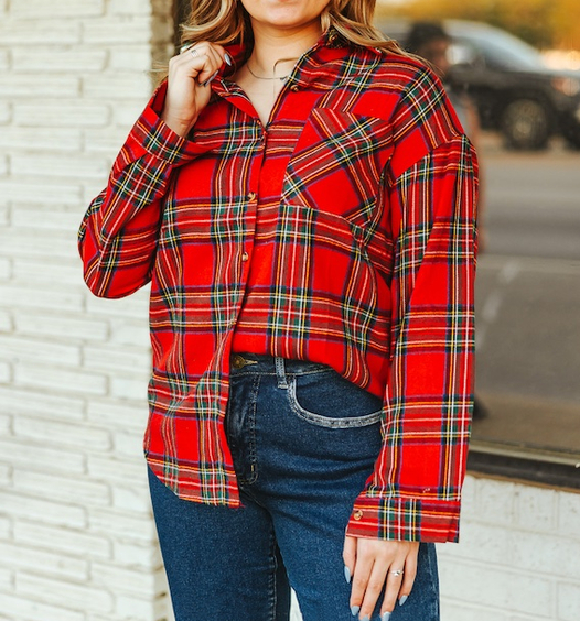 Women's Button Down Flannel Shirt