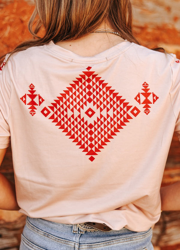Women's Cowboy Aztec Printed T-Shirt