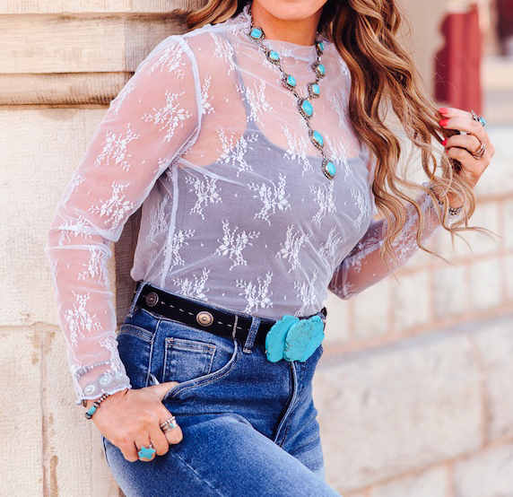 Women's Mesh Long Sleeve Stretch Top