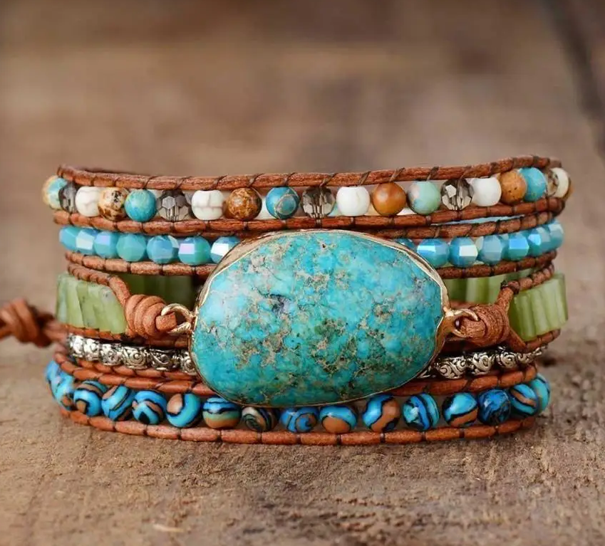 Semi-Precious Stones Wrap Bracelets