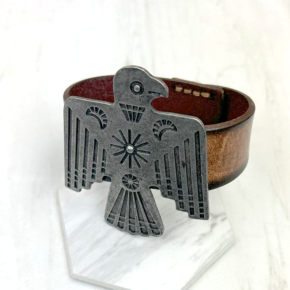 Western Statement Leather Adjustable Strap Bracelet