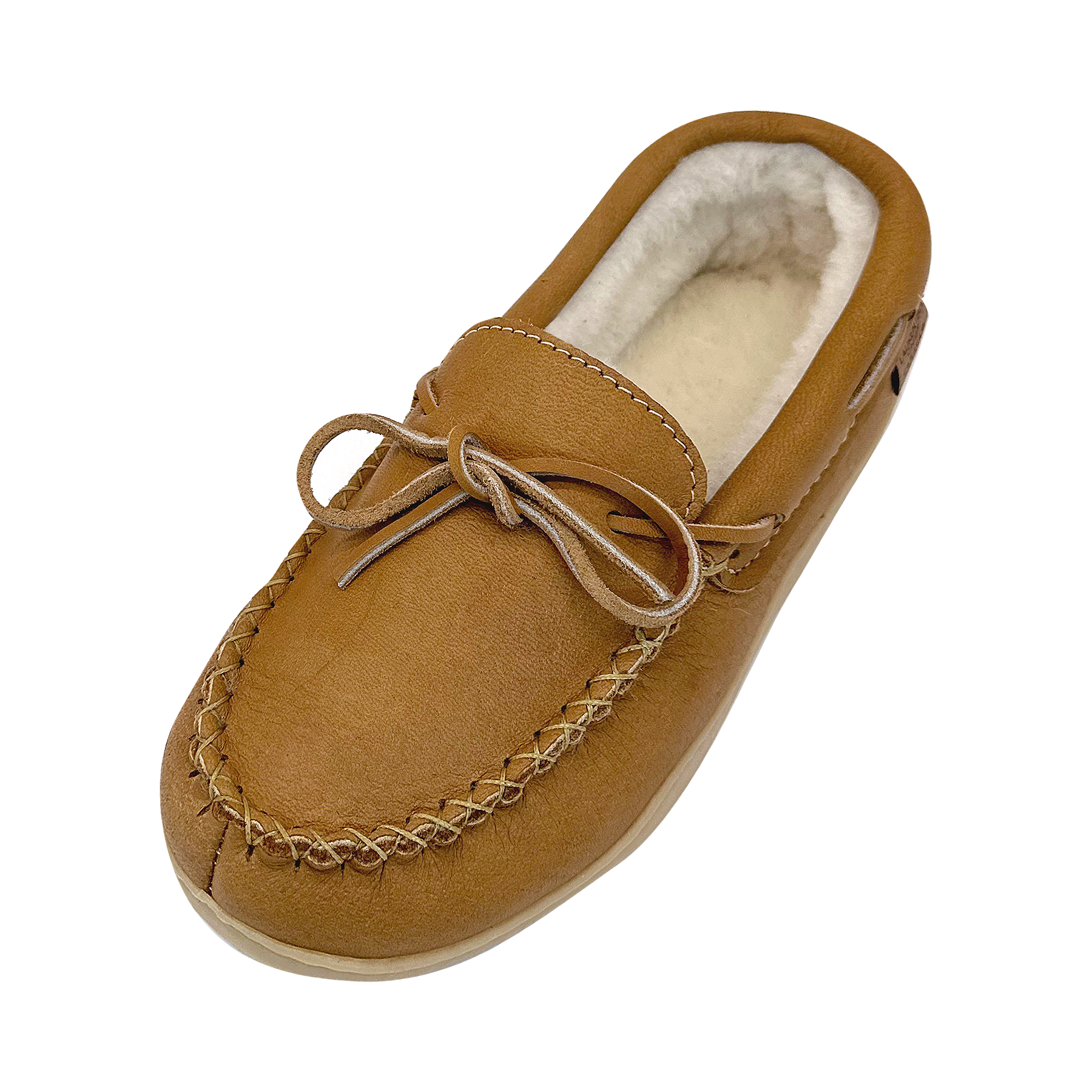 Women's Sheepskin Lined Genuine Moose Hide Leather Moccasin Shoes