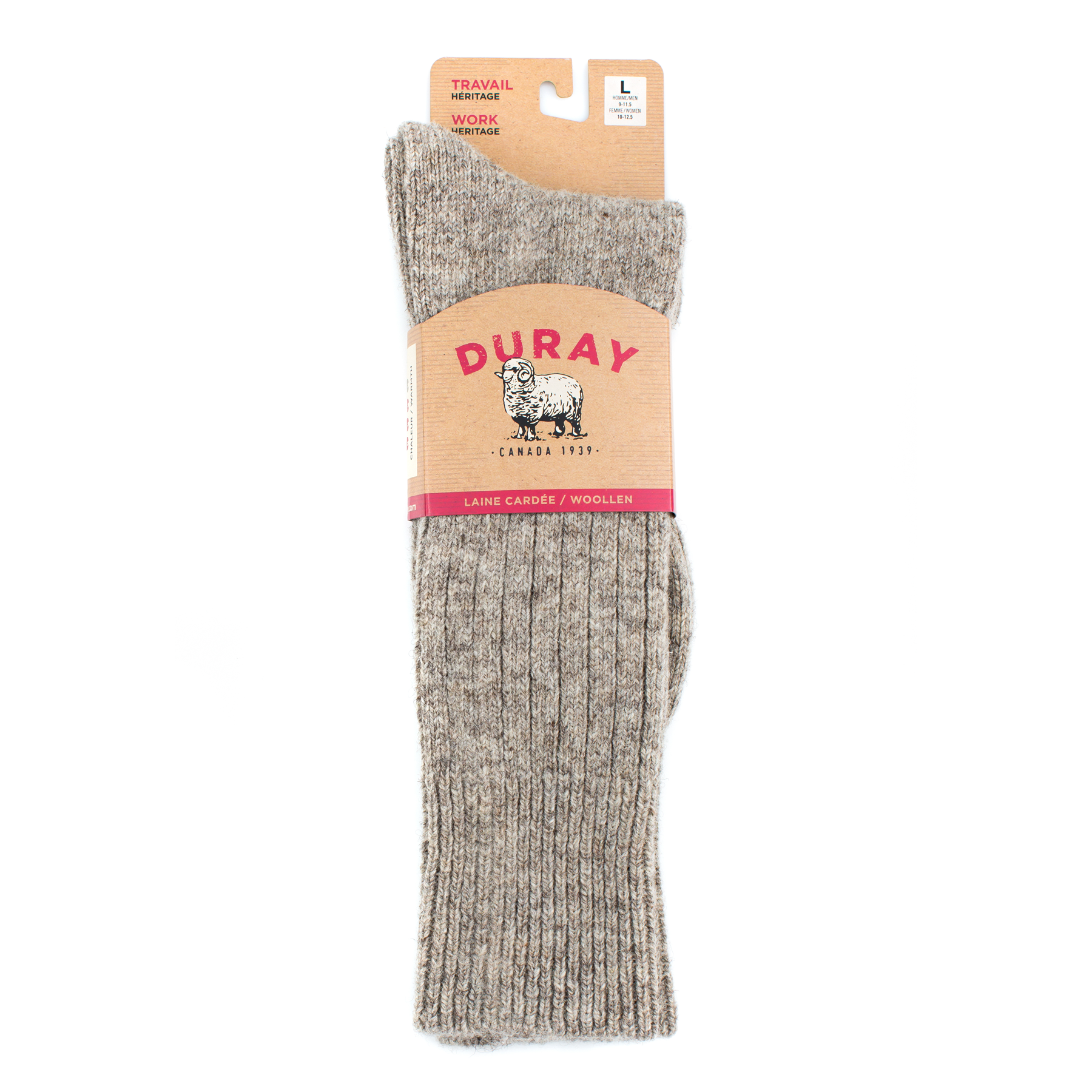 Unisex Pure New Wool Heritage Work Boot Socks