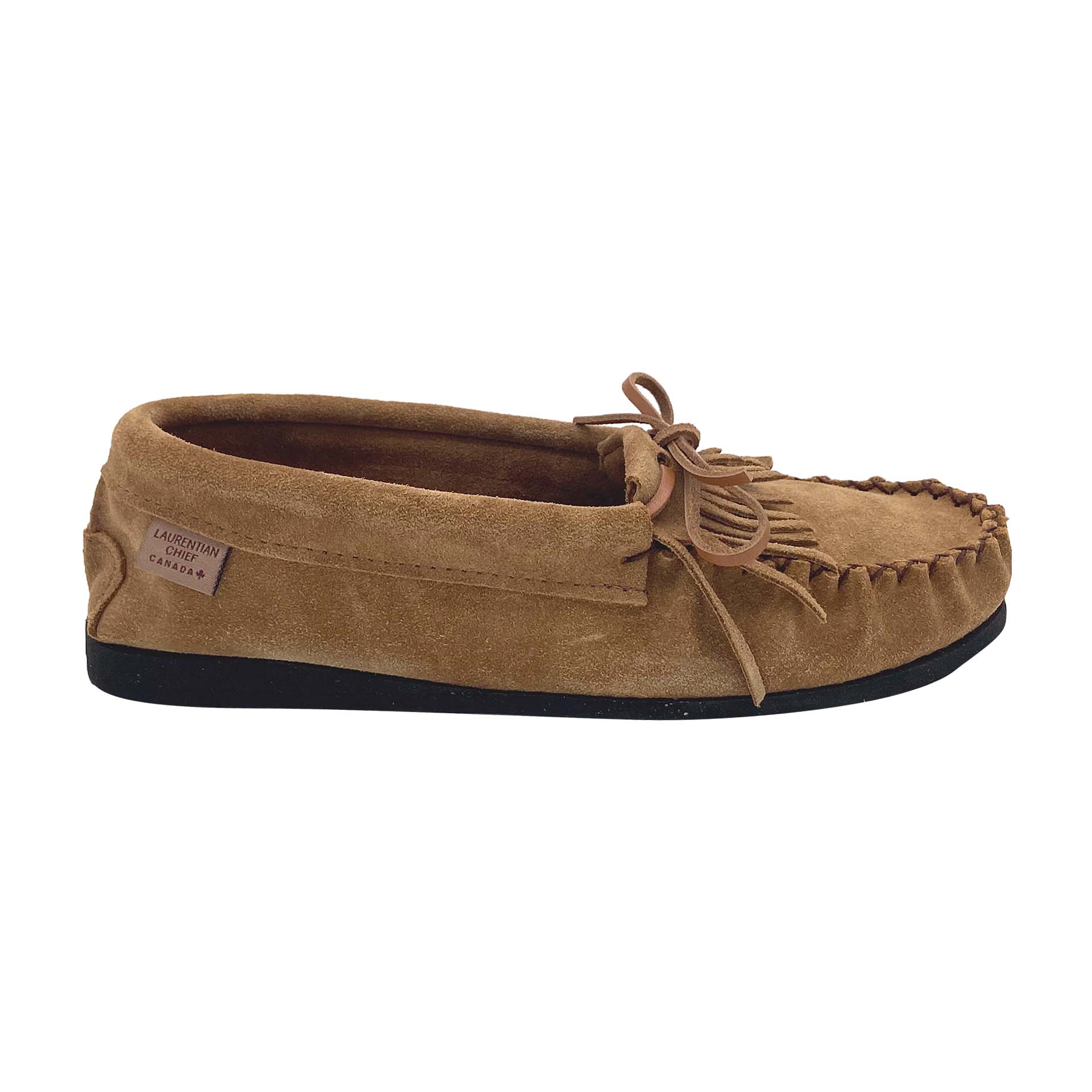 Women's Earthing Moccasin Shoes with Copper Rivet Fringed Crepe Sole