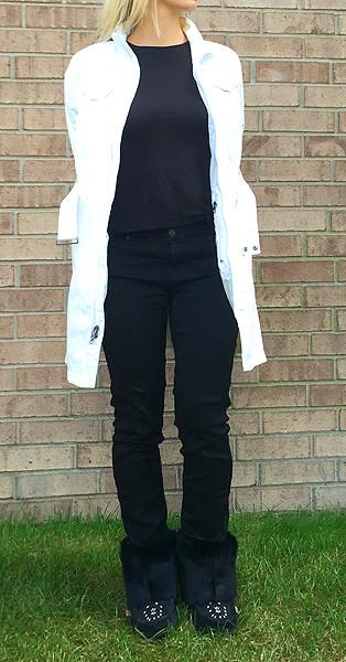 Women's Tsar 8" Black Rabbit Fur Moccasin Boots