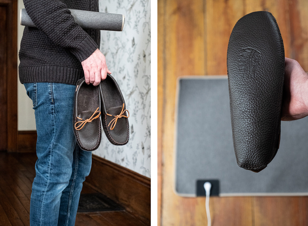 Men's Earthing Moccasins Buffalo Leather