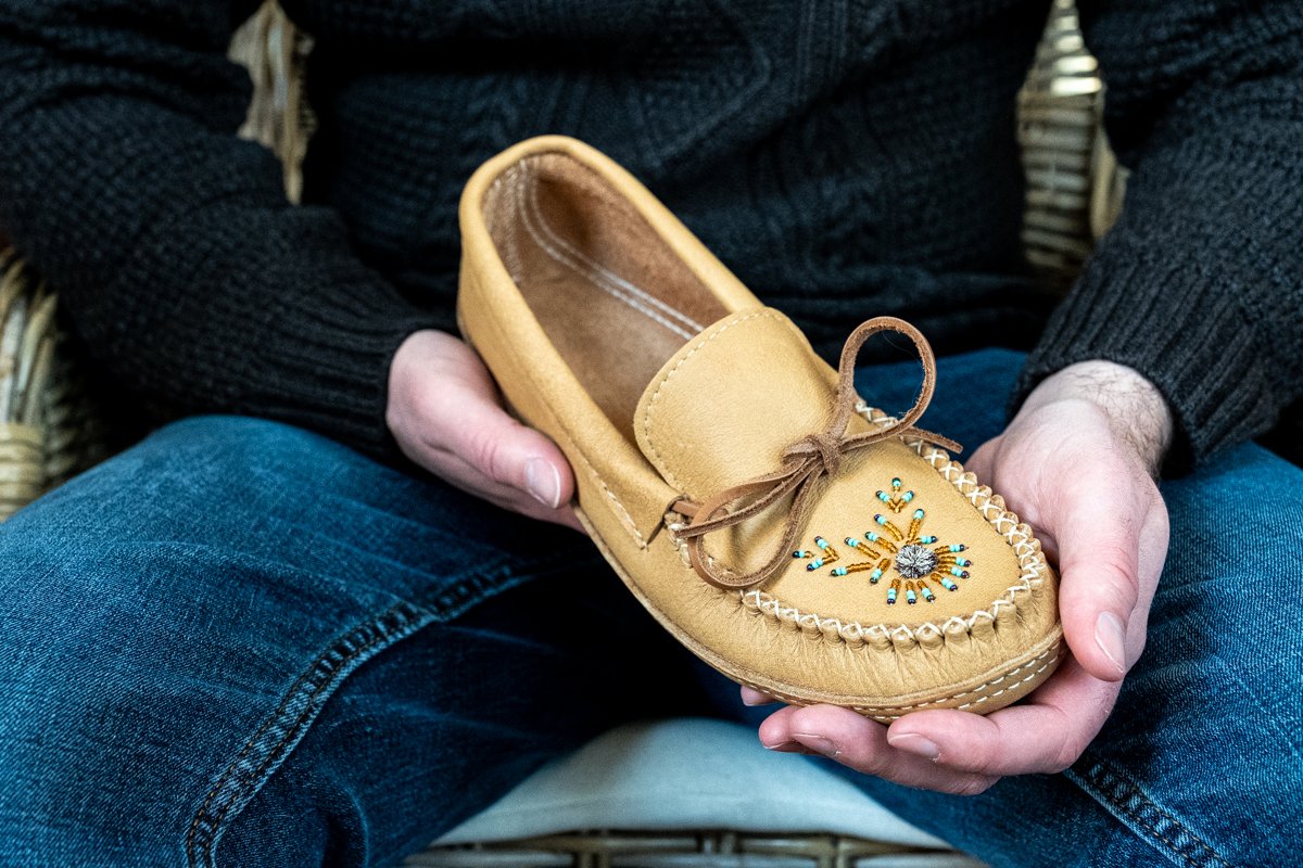 Men's Moose Hide Beaded Moccasins