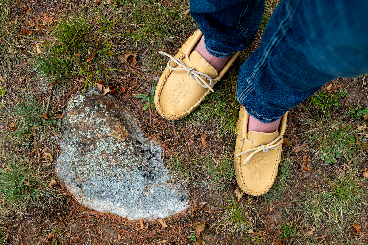 Men's Earthing Moccasins Fringed Leather