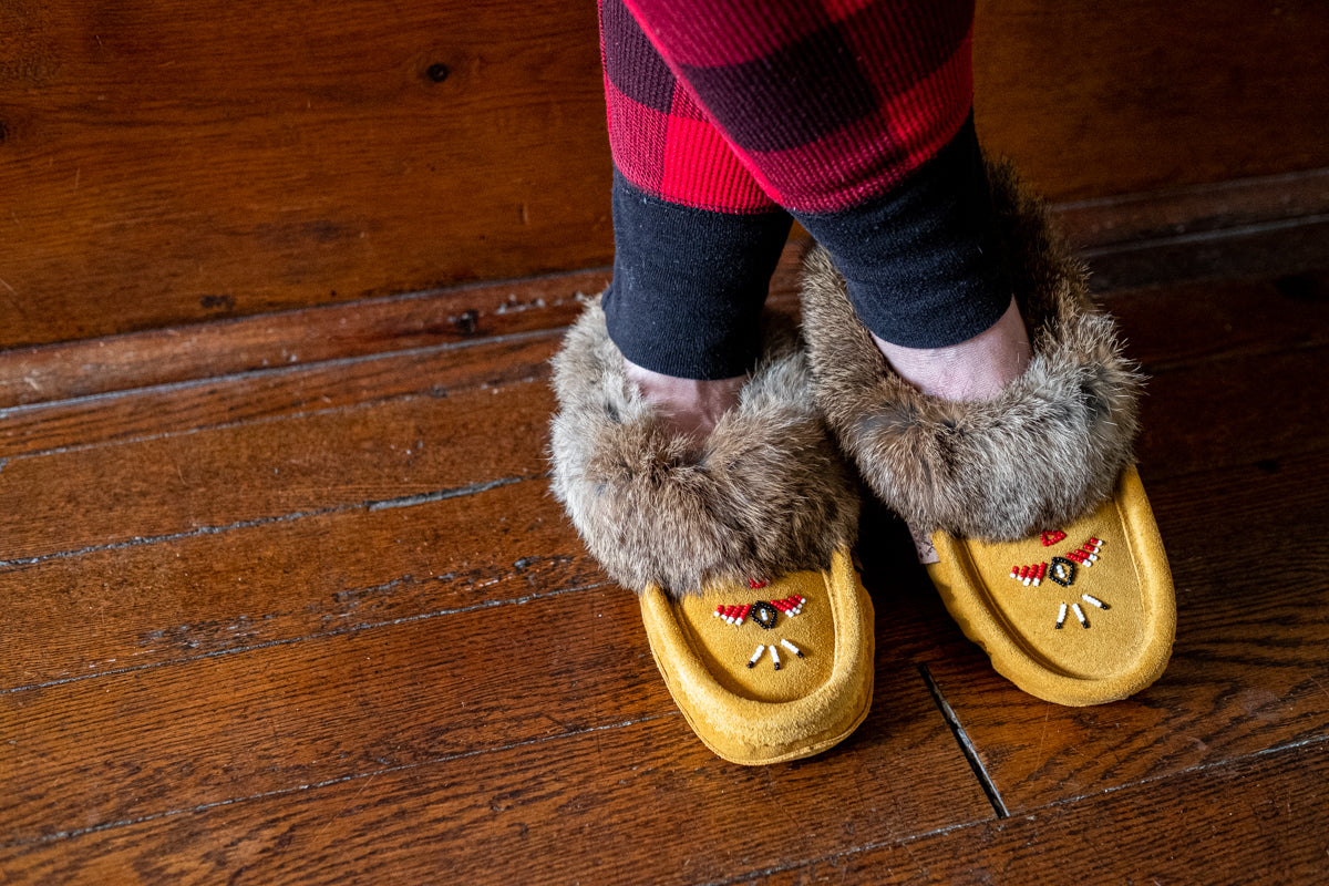 Women's Rabbit Fur Moccasins