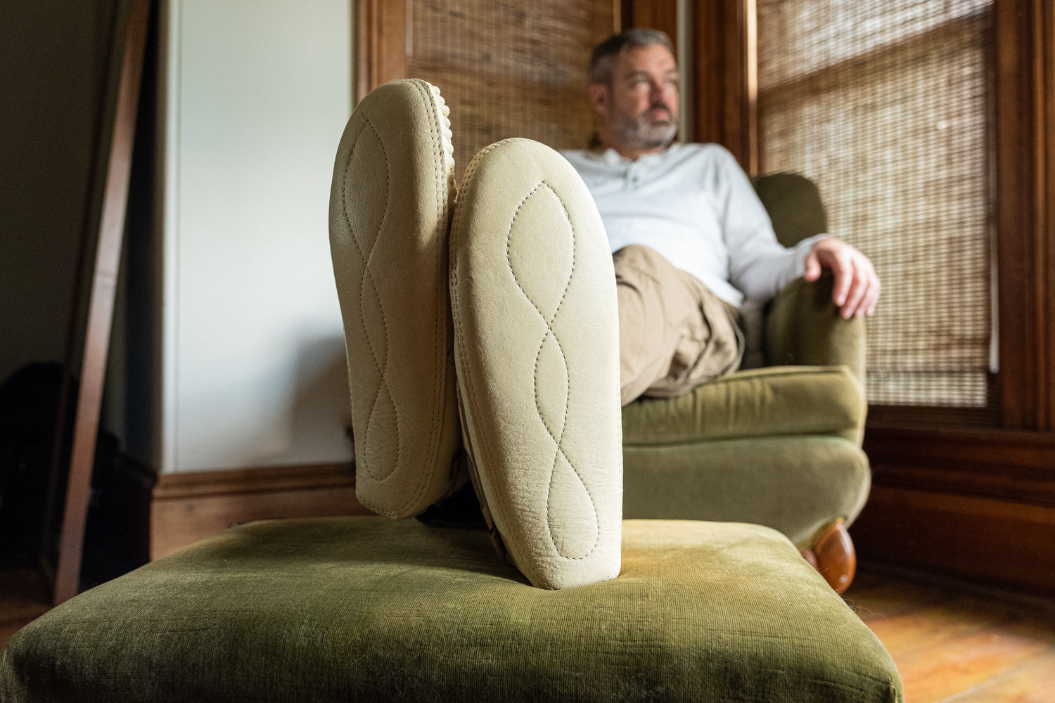 Men's Caribou Hide Leather Moccasins