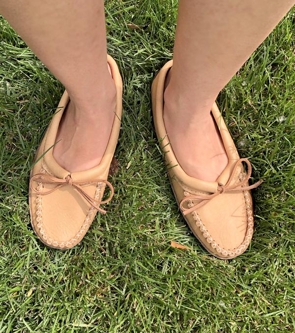 Women's Earthing Ballet Moccasins Moose Hide