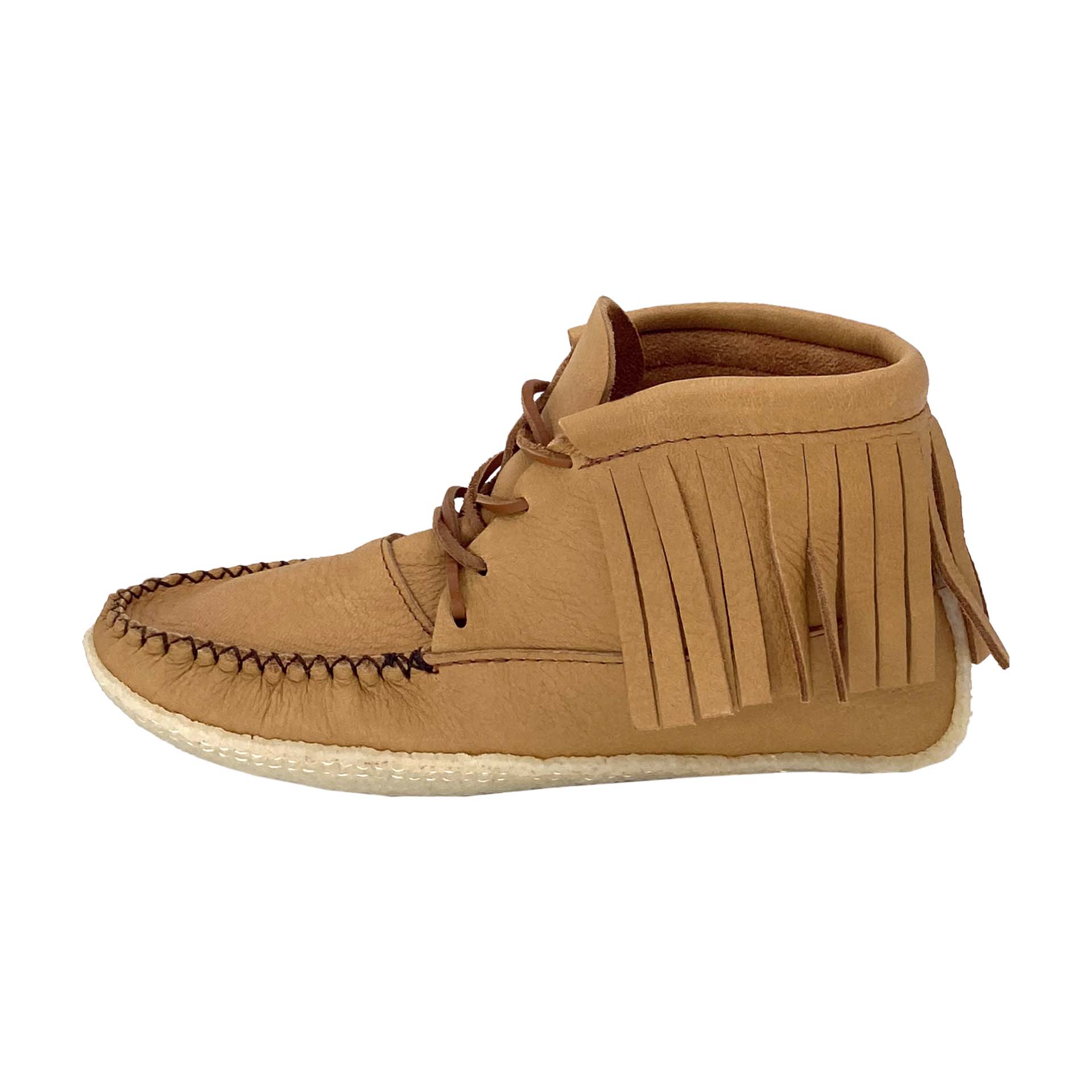 Men's Earthing Fringed Moccasin Boots with Copper Rivet Gum Sole