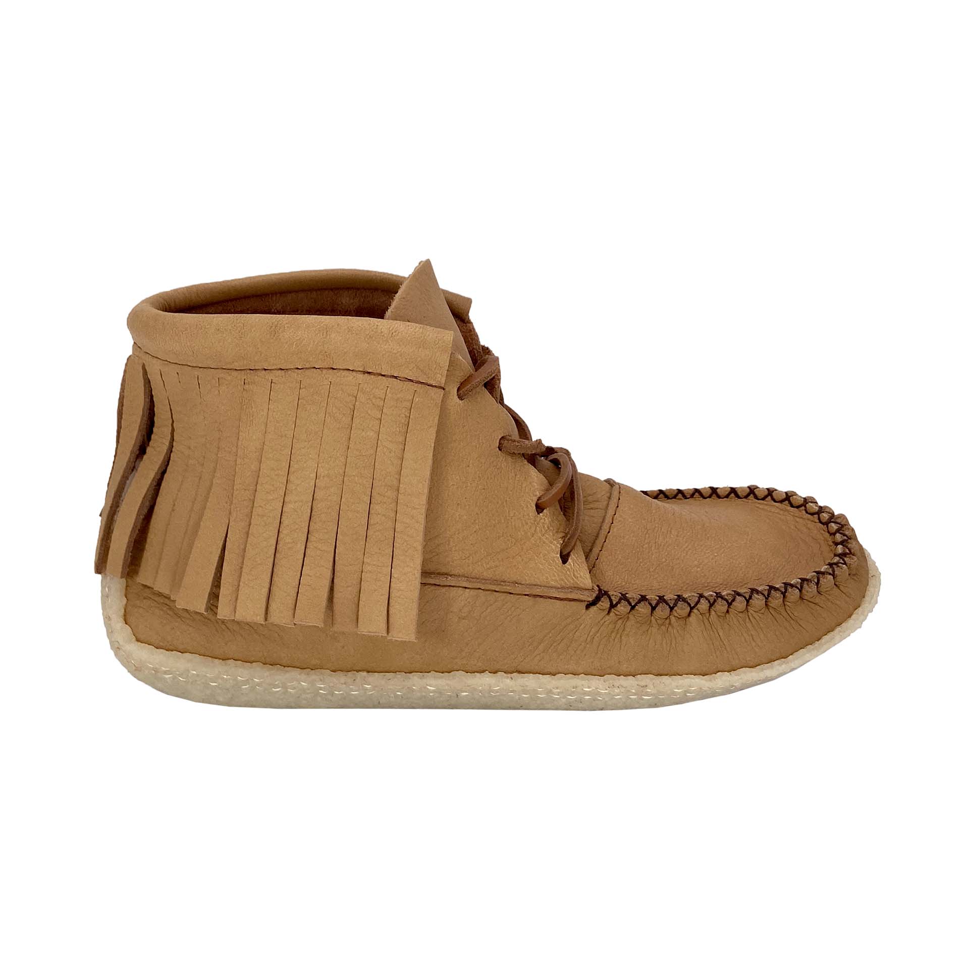 Men's Earthing Fringed Moccasin Boots with Copper Rivet Gum Sole