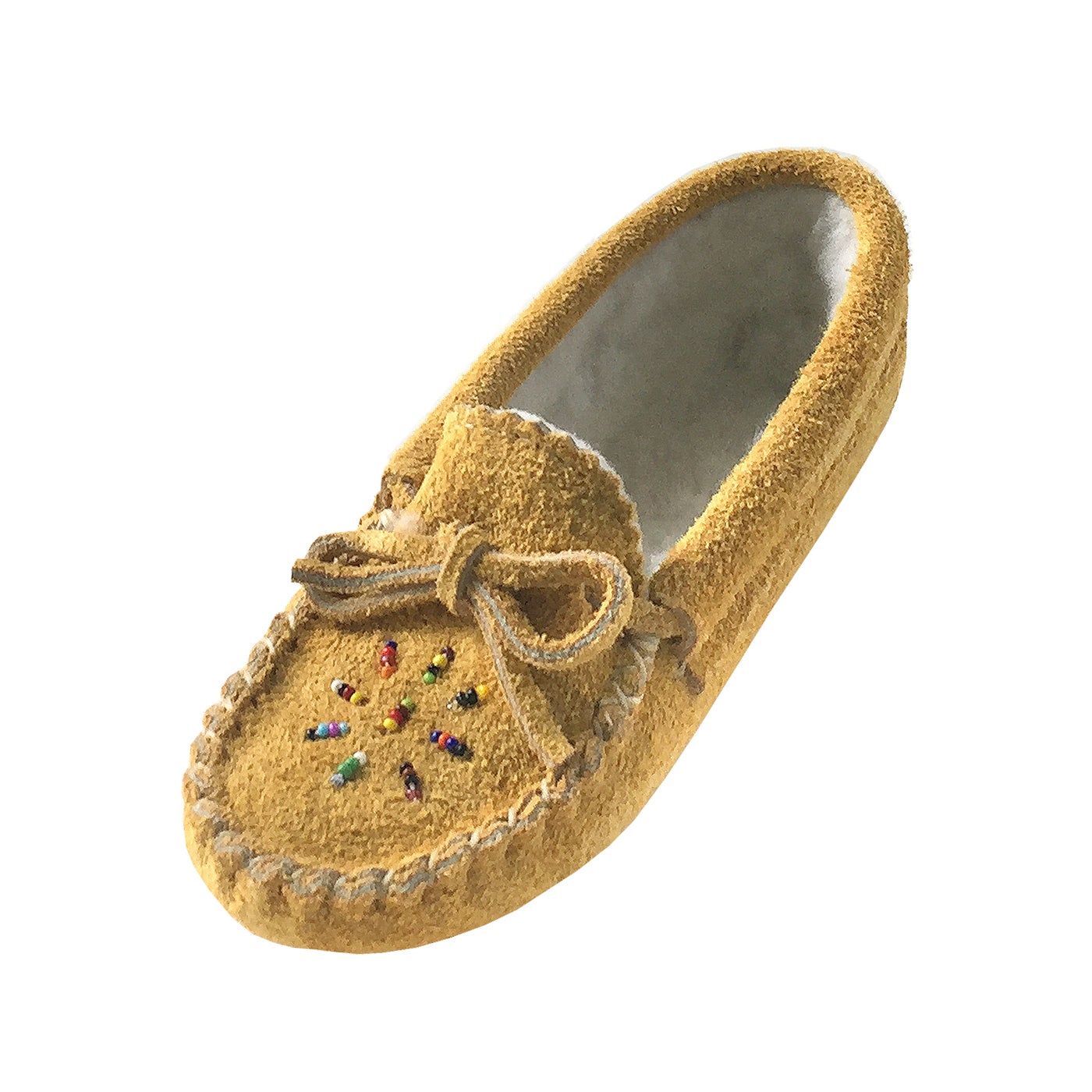 Children's Suede Lined Beaded Moccasins
