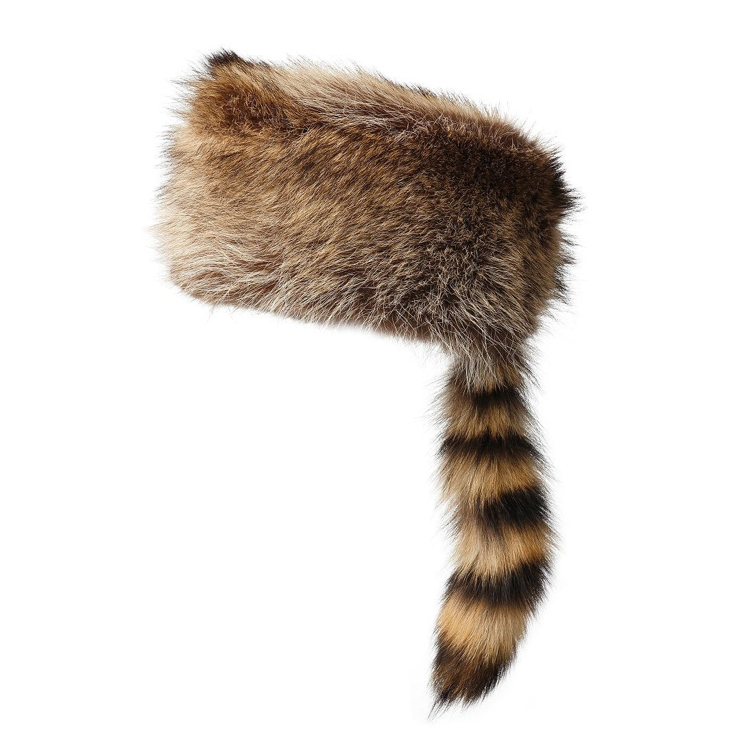 Rabbit Fur Hat with Raccoon Tail for Youth & Adults