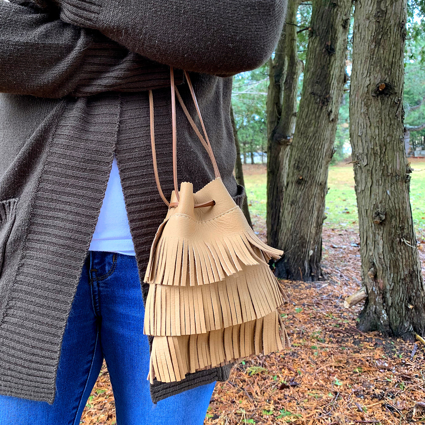 Fringed Wristlet Handbag
