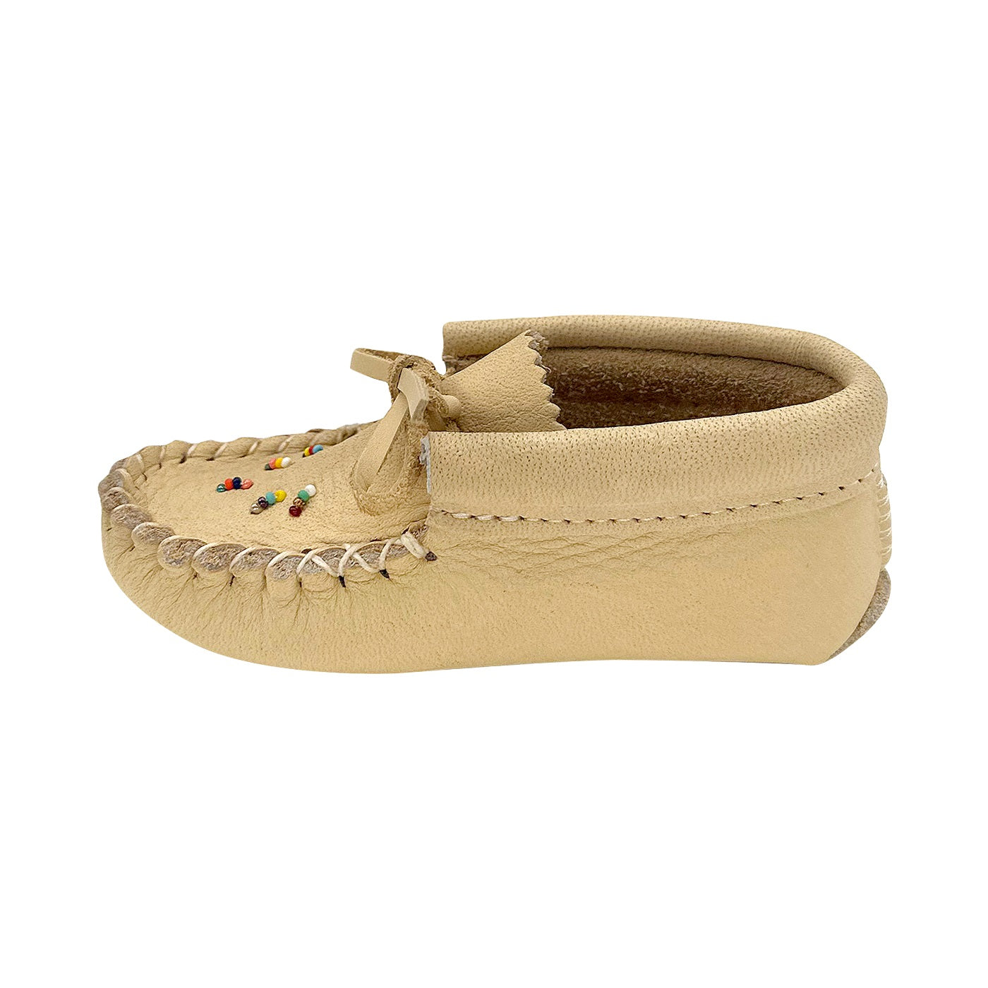 Children's Moose Hide Leather Beaded Moccasins
