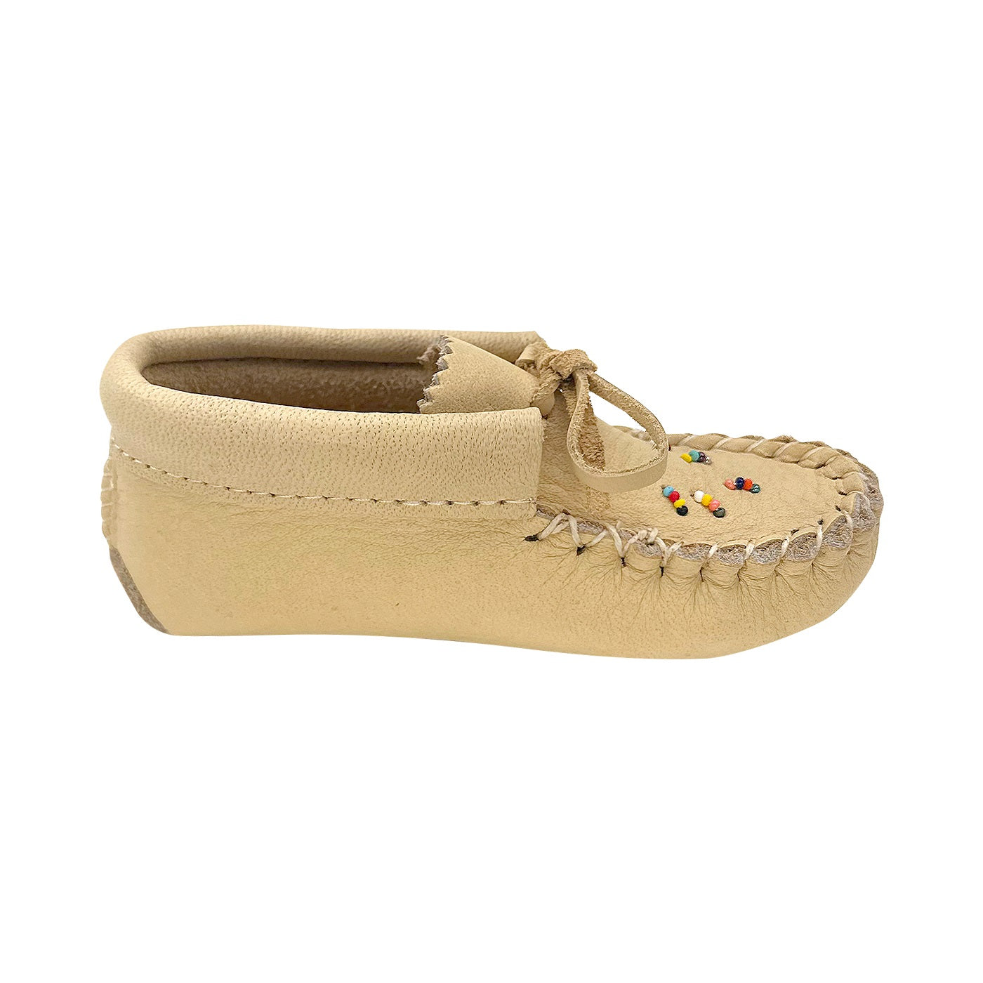 Children's Moose Hide Leather Beaded Moccasins