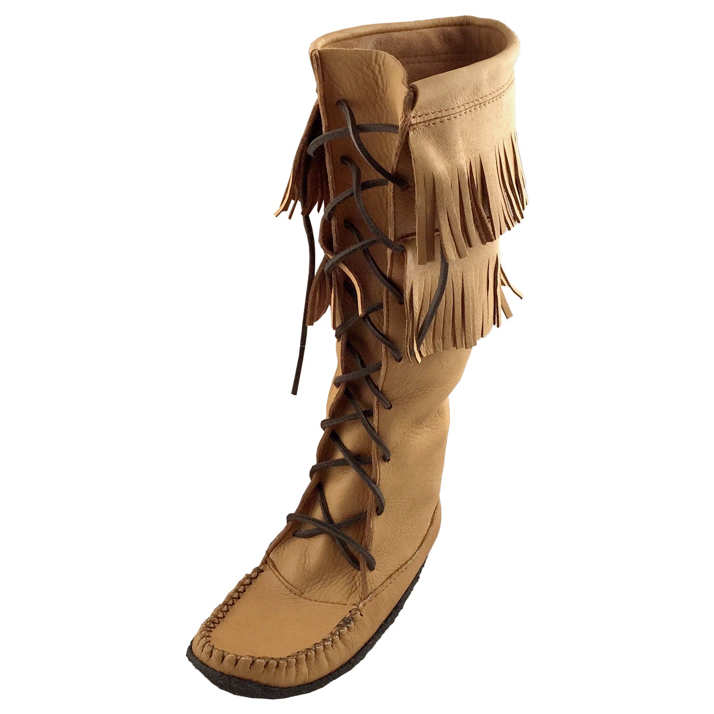 Women's Authentic Native 15” Tall Genuine Moose Hide Leather Mukluks