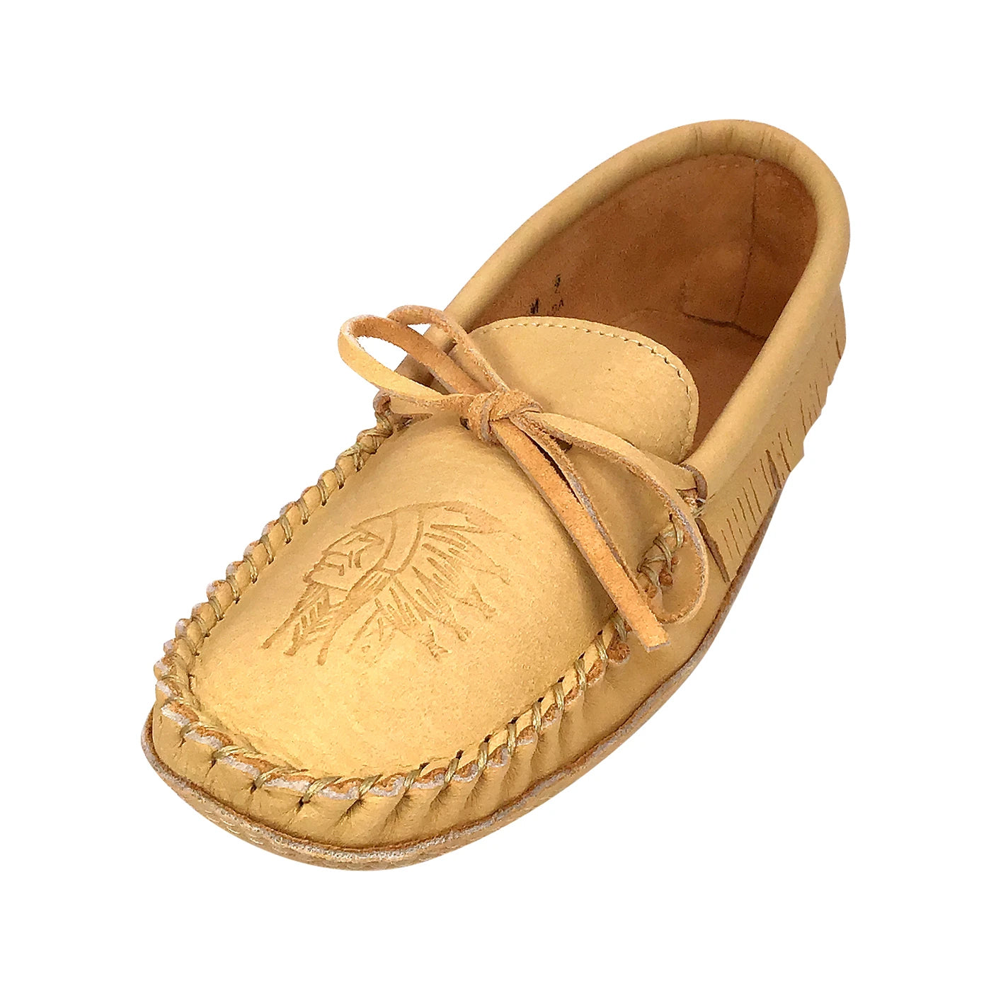 Men's Moose Hide Leather Fringed Moccasins