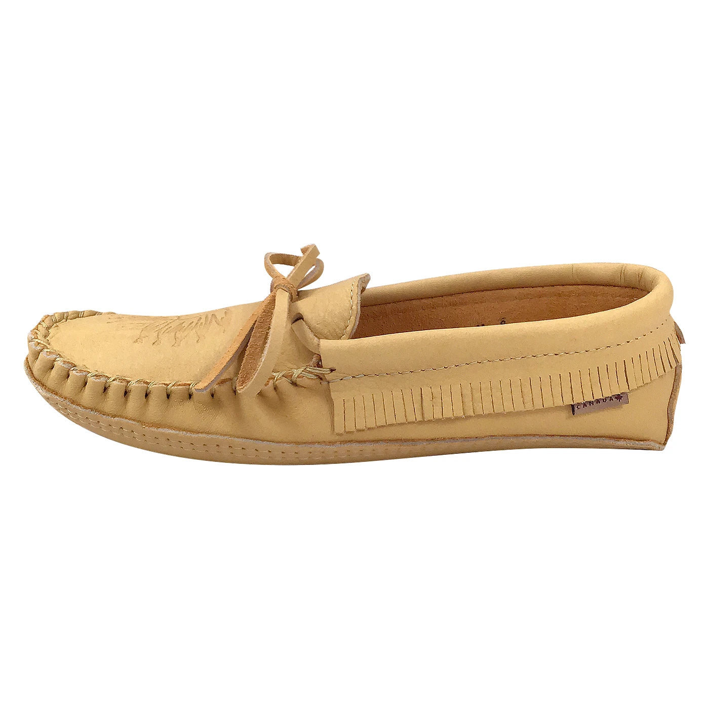 Men's Moose Hide Leather Fringed Moccasins