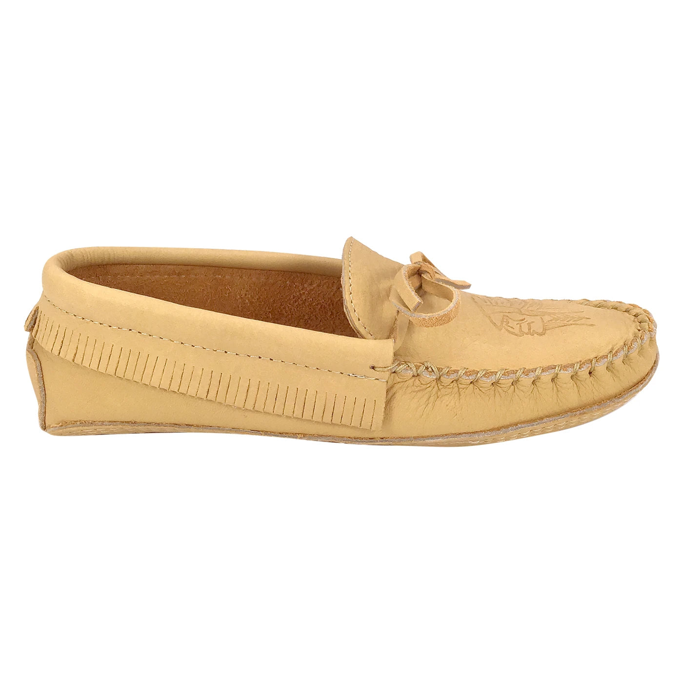 Men's Moose Hide Leather Fringed Moccasins