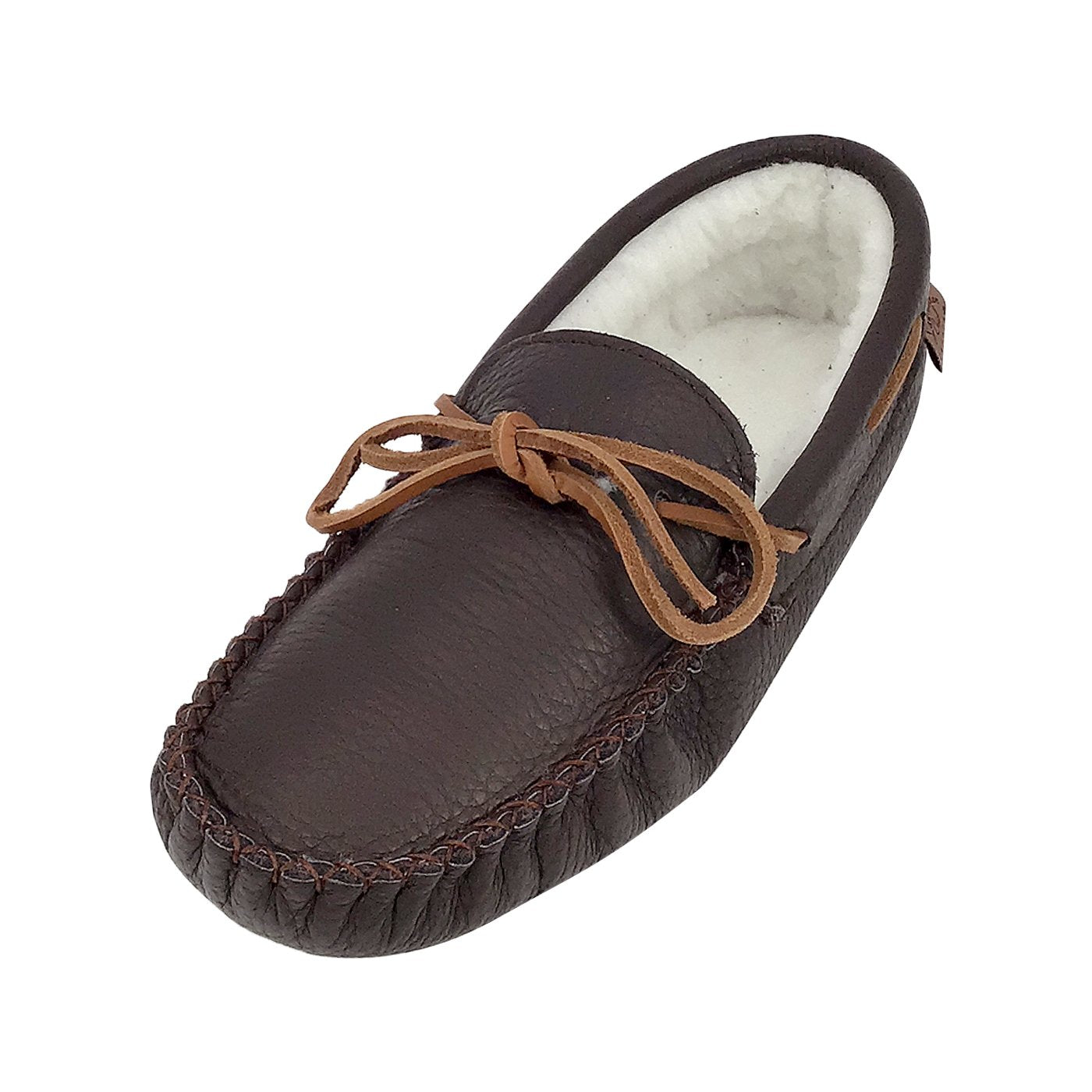 Men's Fleece Lined Buffalo Hide Leather Moccasins