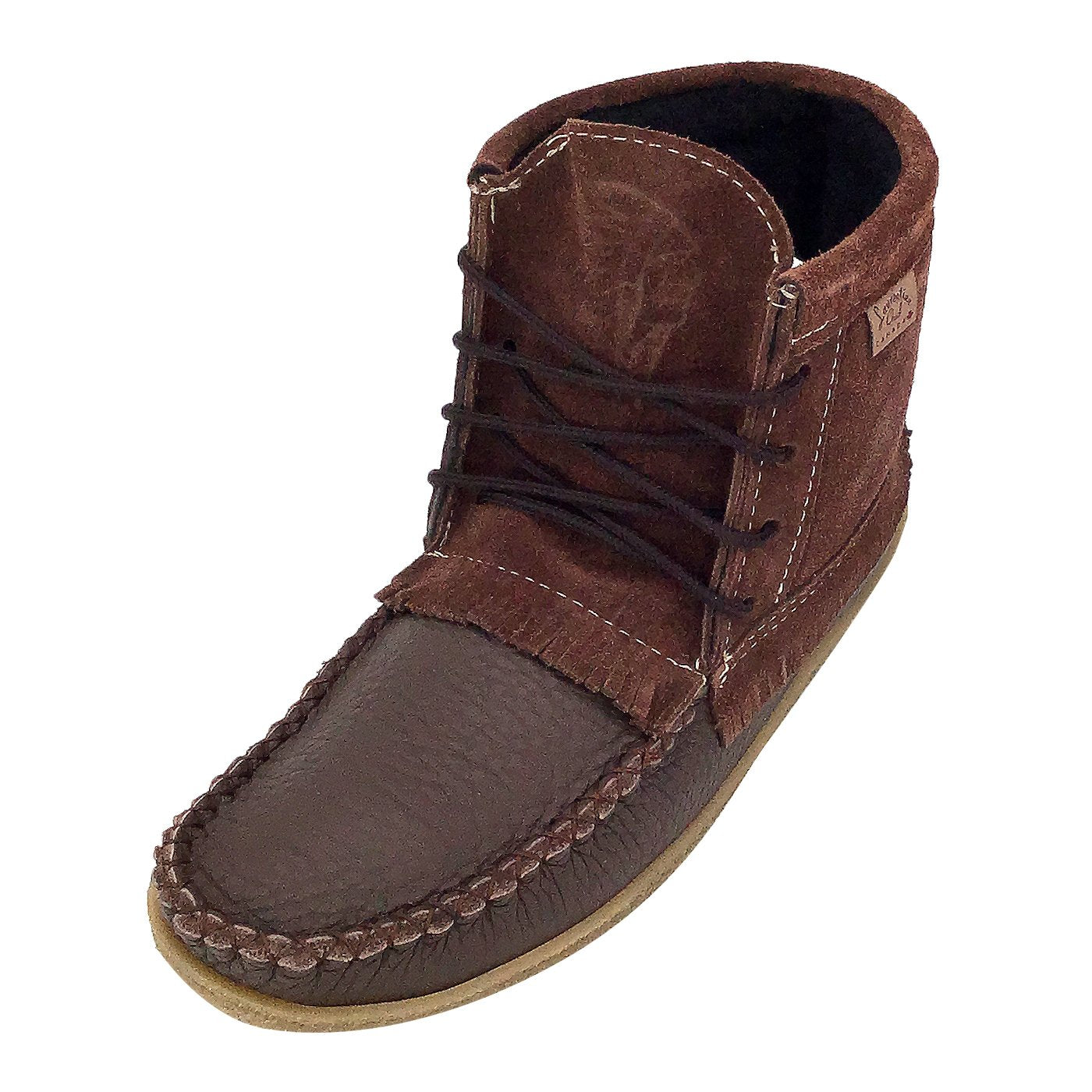 Men's Fleece Lined Suede Leather Ankle High Moccasin Winter Boots