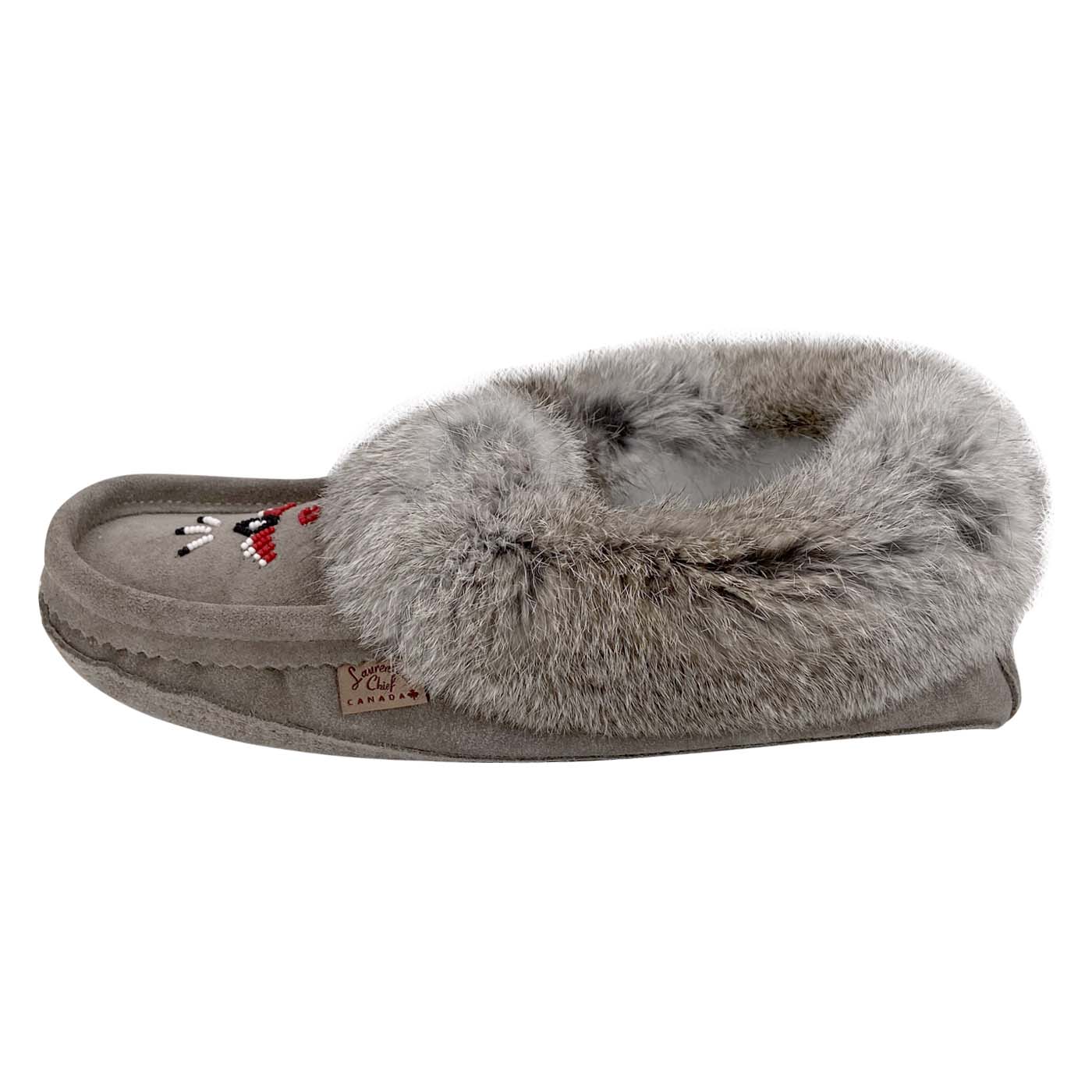 Men's Beaded Rabbit Fur Moccasins