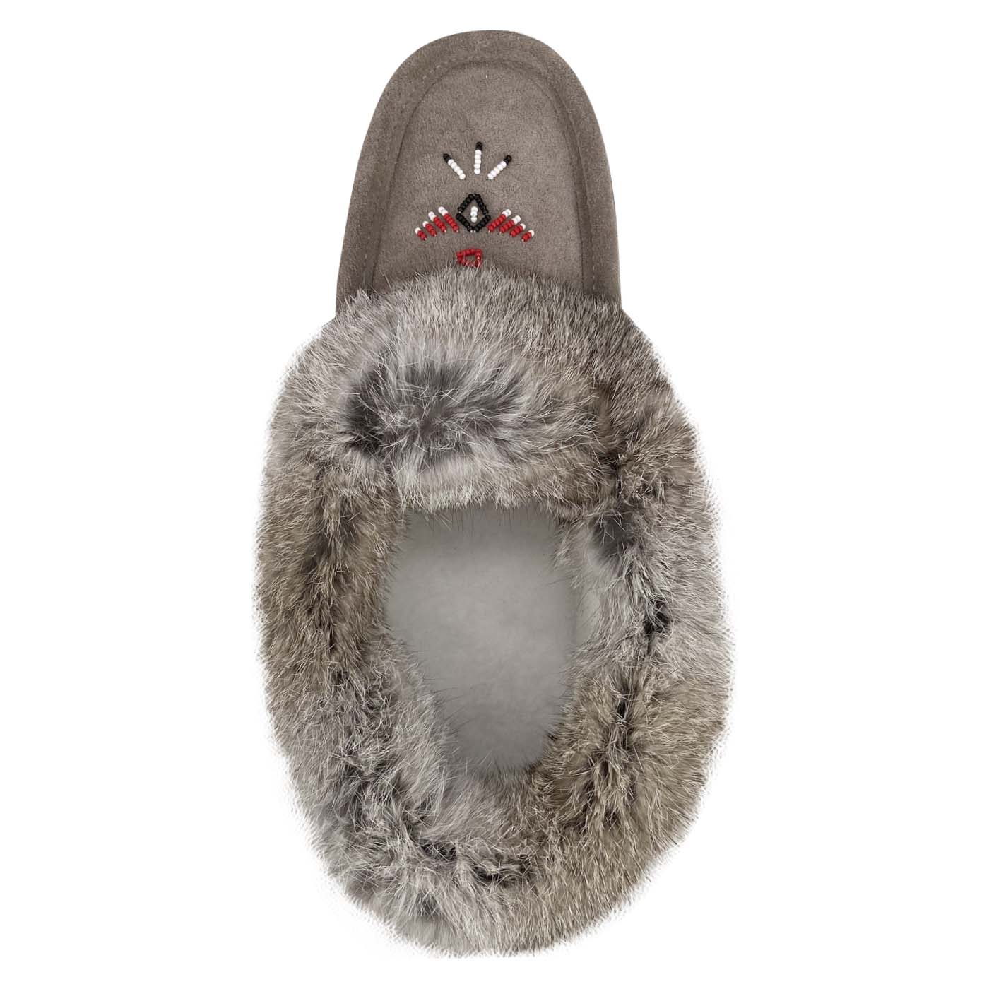 Men's Beaded Rabbit Fur Moccasins