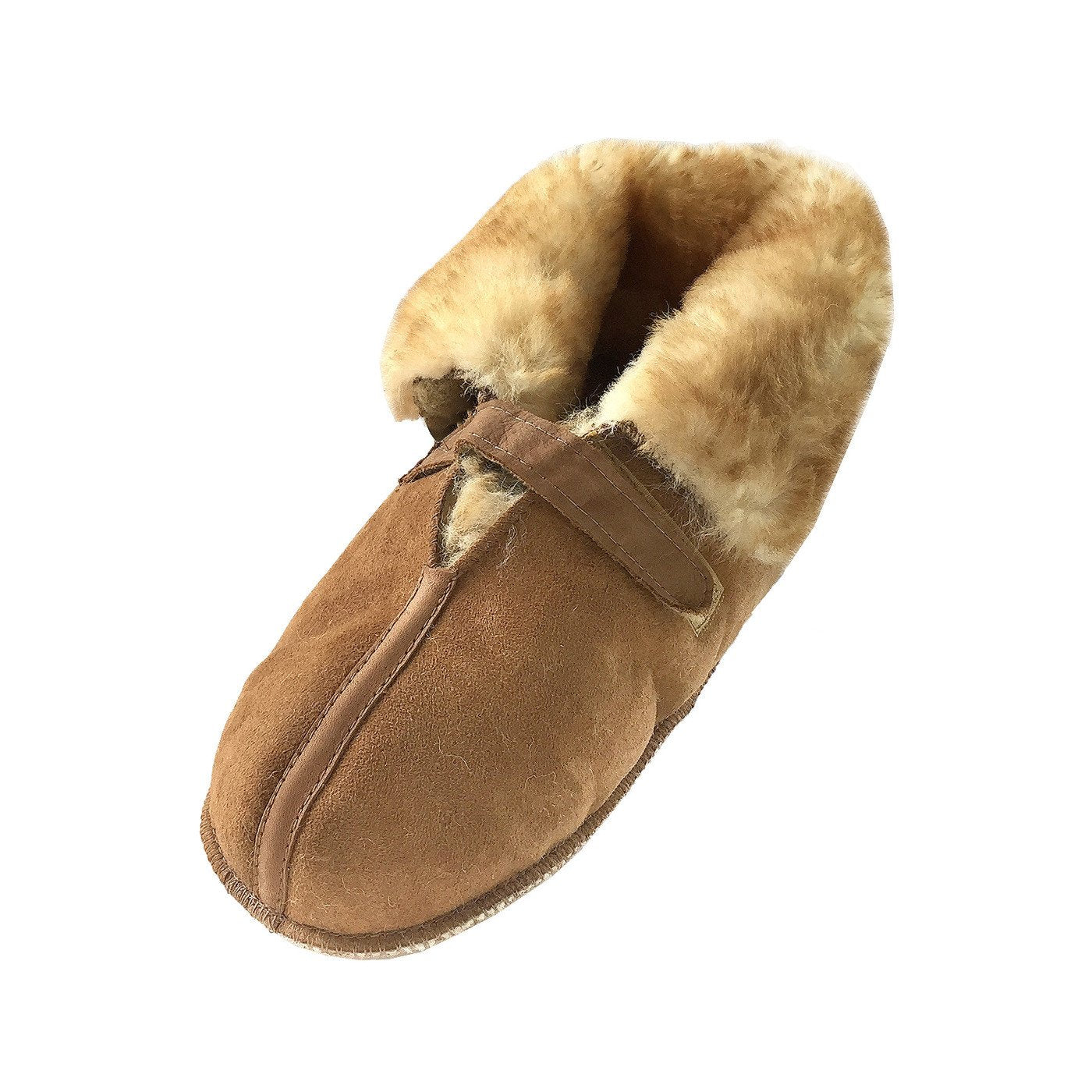 Leather Mens Ankle High House Slippers Felted Wool Ankle Slippers