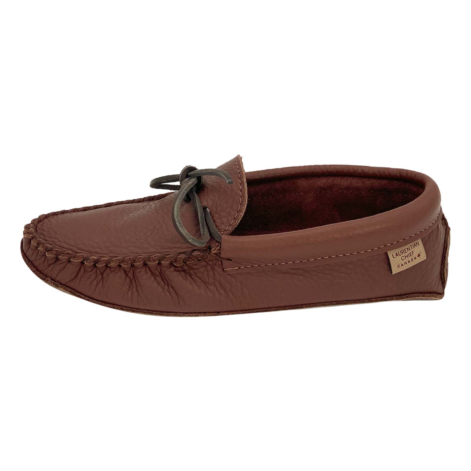 Men's Woodstain Brown Leather Moccasins