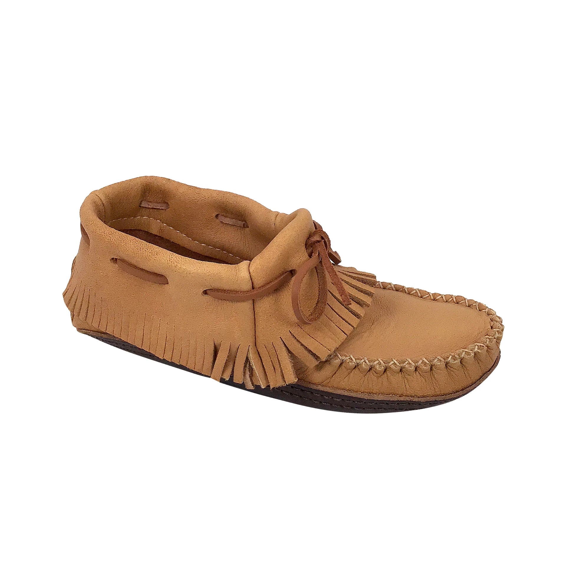 Women's Earthing Fringed Moccasins with Natural Non-Insulated Soles