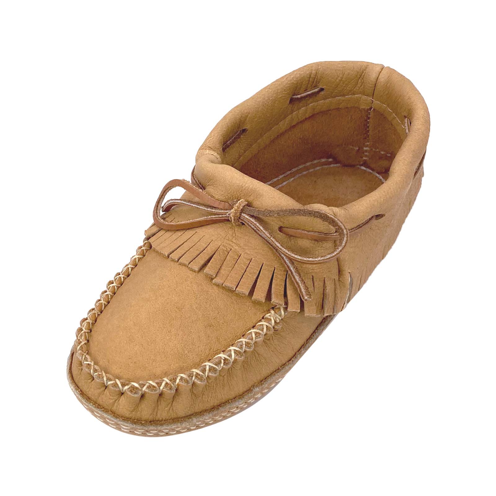 Women's Ankle Fringed Moose Hide Moccasins