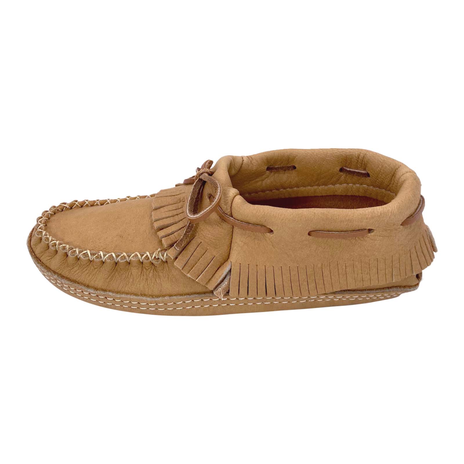 Women's Ankle Fringed Moose Hide Moccasins